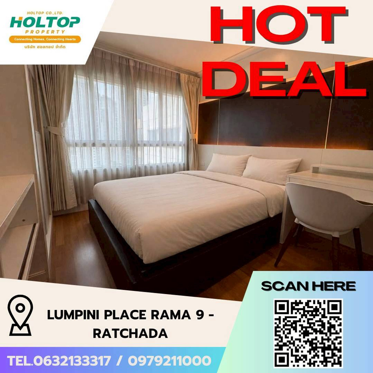For RentCondoRama9, Petchburi, RCA : #L137 🎉 230369 Condo for rent Lumpini Place Rama 9 - Ratchada  