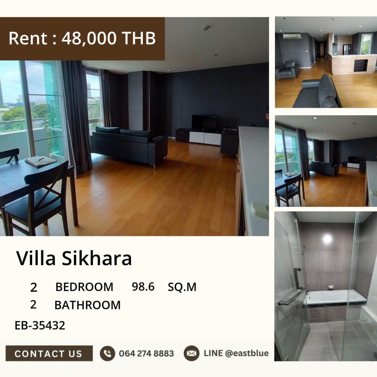 For RentCondoSukhumvit, Asoke, Thonglor : 03/04/2026, Beautiful room 2 bedrooms Villa Sichara near BTS Thonglor
Rent 48,000 baht/month with complete fitness and swimming pool! 0642748883