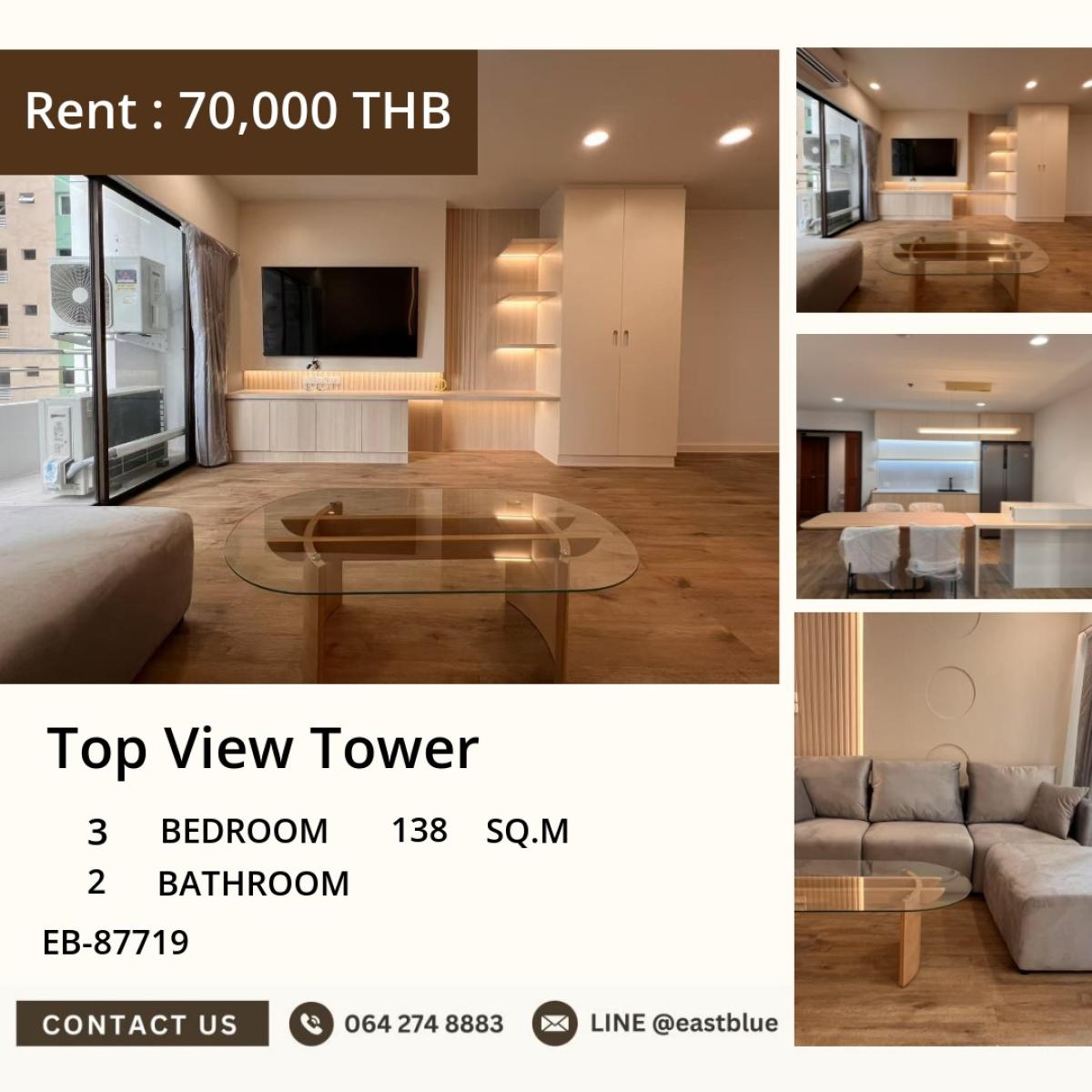 For RentCondoSukhumvit, Asoke, Thonglor : 03/04/2026, Luxurious and spacious in the heart of Thonglor, 3 bedrooms, ready to move in!
Rent for only 70,000 baht/month, near BTS Thong Lo 0642748883