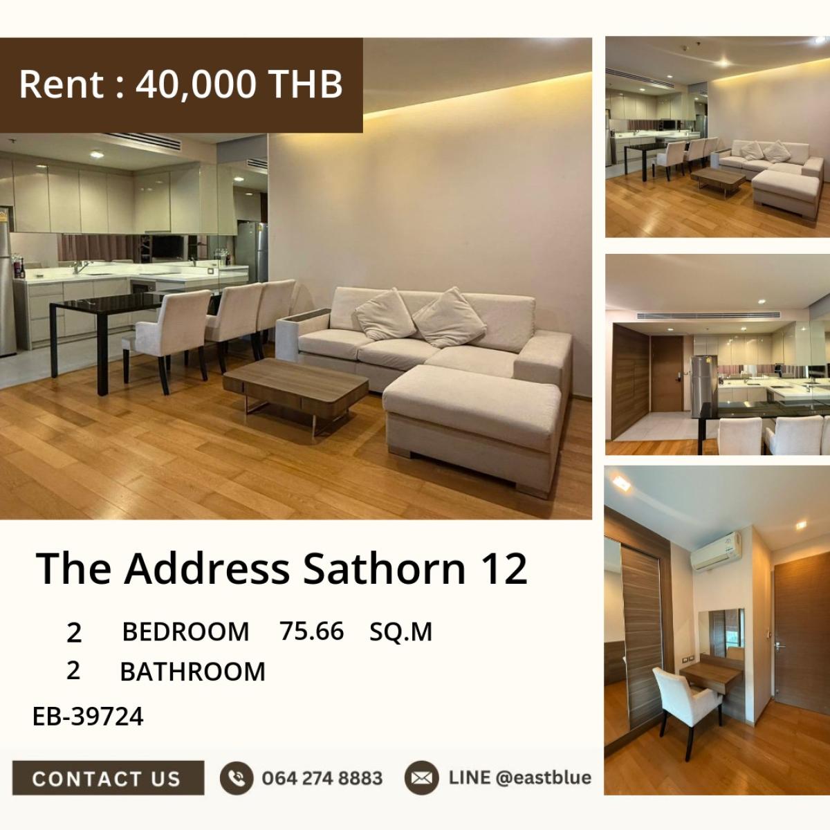 For SaleCondoSathorn, Narathiwat : 03/04/2026, Luxury condo The Address Sathorn 12 in the city center, near BTS/MRT
2 bedrooms, 2 bathrooms, for sale at 9.99 million, rent at 40,000/month, with complete amenities! 0642748883