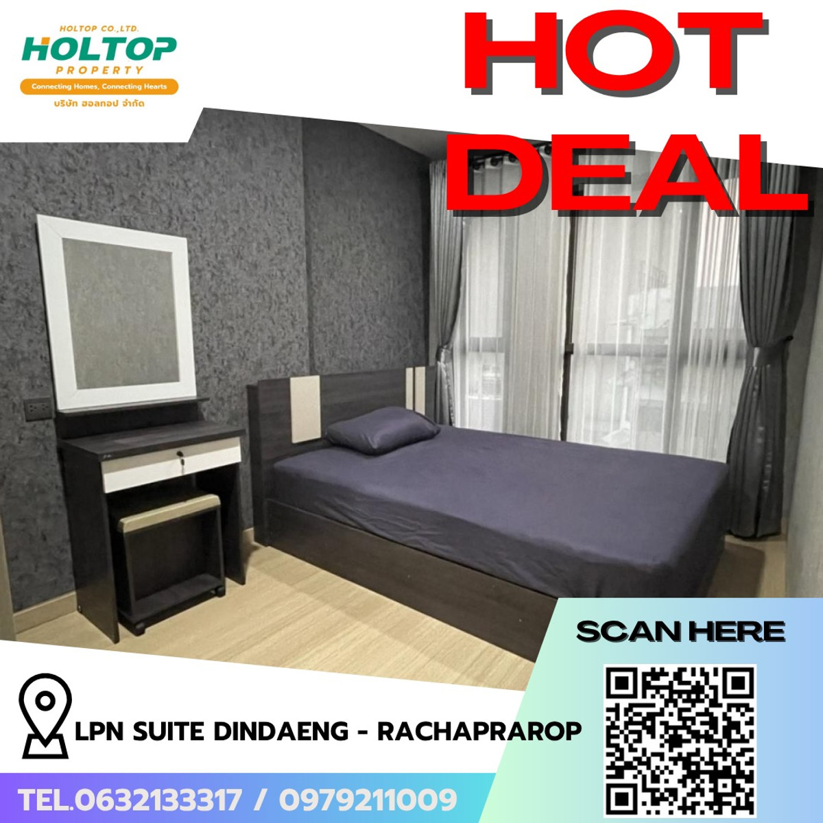 For RentCondoRatchathewi,Phayathai : #R9731 🎉 240369 Condo for rent: LPN Suite Dindaeng - Rachaprarop (Previous code S1962)