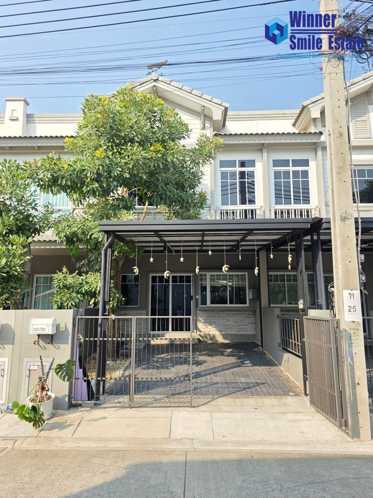 For RentTownhomeSamut Prakan,Samrong : 🔥Townhome for rent, Villaggio Bangna, very beautiful, new, near the garden, lake, in front of the house, not next to anyone.