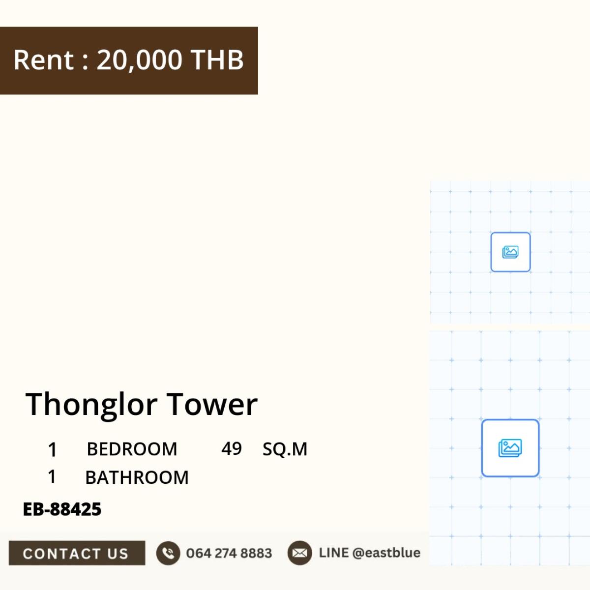 For RentCondoSukhumvit, Asoke, Thonglor : 24/03/2026, Rent a condo at Thonglor Tower, 1 bedroom, 49 sqm, near BTS Thonglor
for only 20,000 THB/month with complete facilities! 0642748883