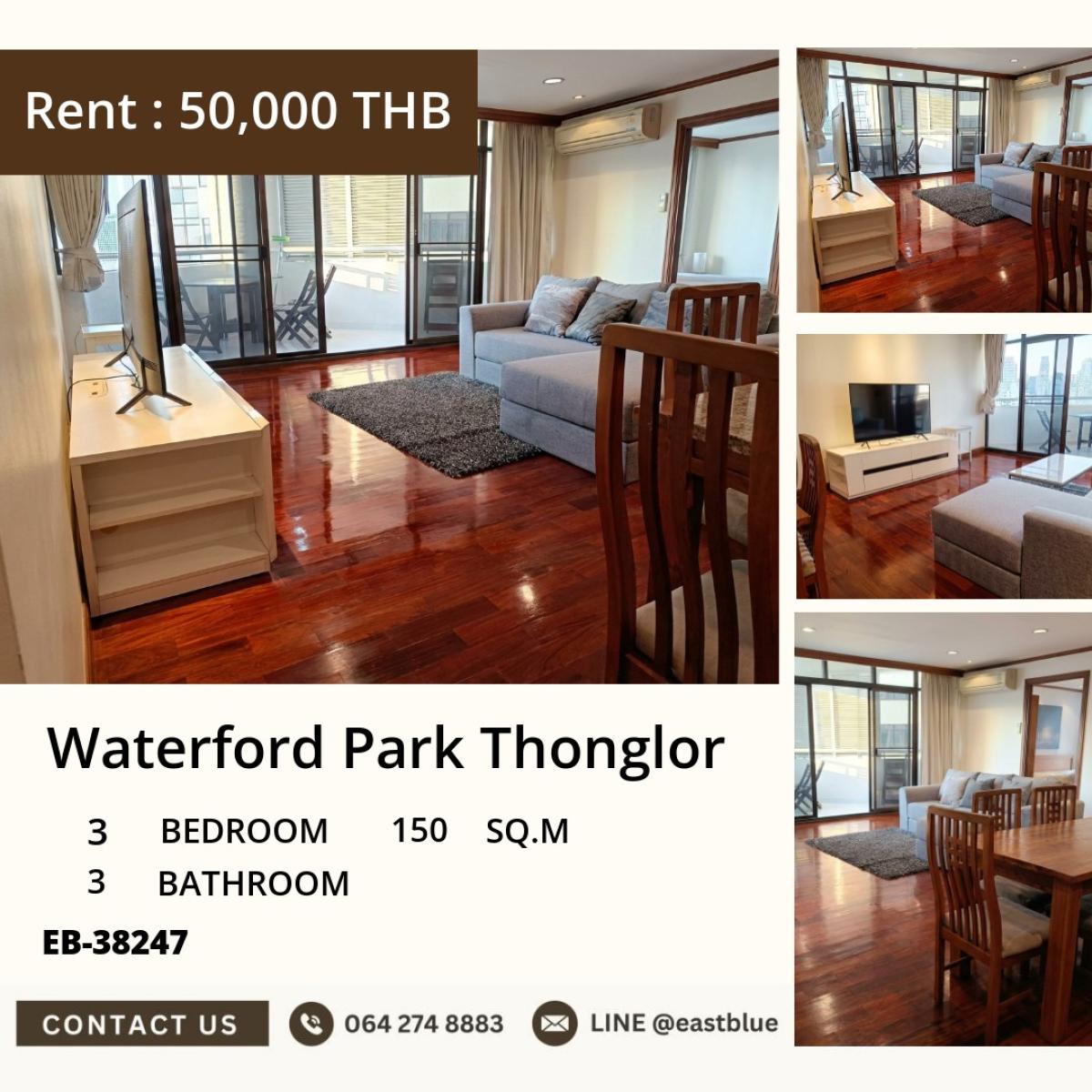 For RentCondoSukhumvit, Asoke, Thonglor : 30/03/2026, Luxury 3-Bed Condo at Waterford Park Thonglor – Prime Location, Only 50K/Month!
Live Steps from BTS Thong Lo & Top Amenities! 0642748883