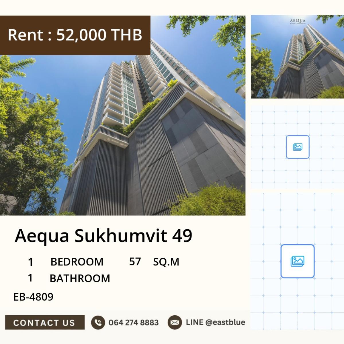 For RentCondoSukhumvit, Asoke, Thonglor : 30/03/2026, Luxury 1-Bed Condo for Rent at Aequa Sukhumvit 49 – Prime Phrom Phong Location!
Spacious 57 sqm with Pool, Gym & 24H Security – Only 52,000 THB/month! 0642748883