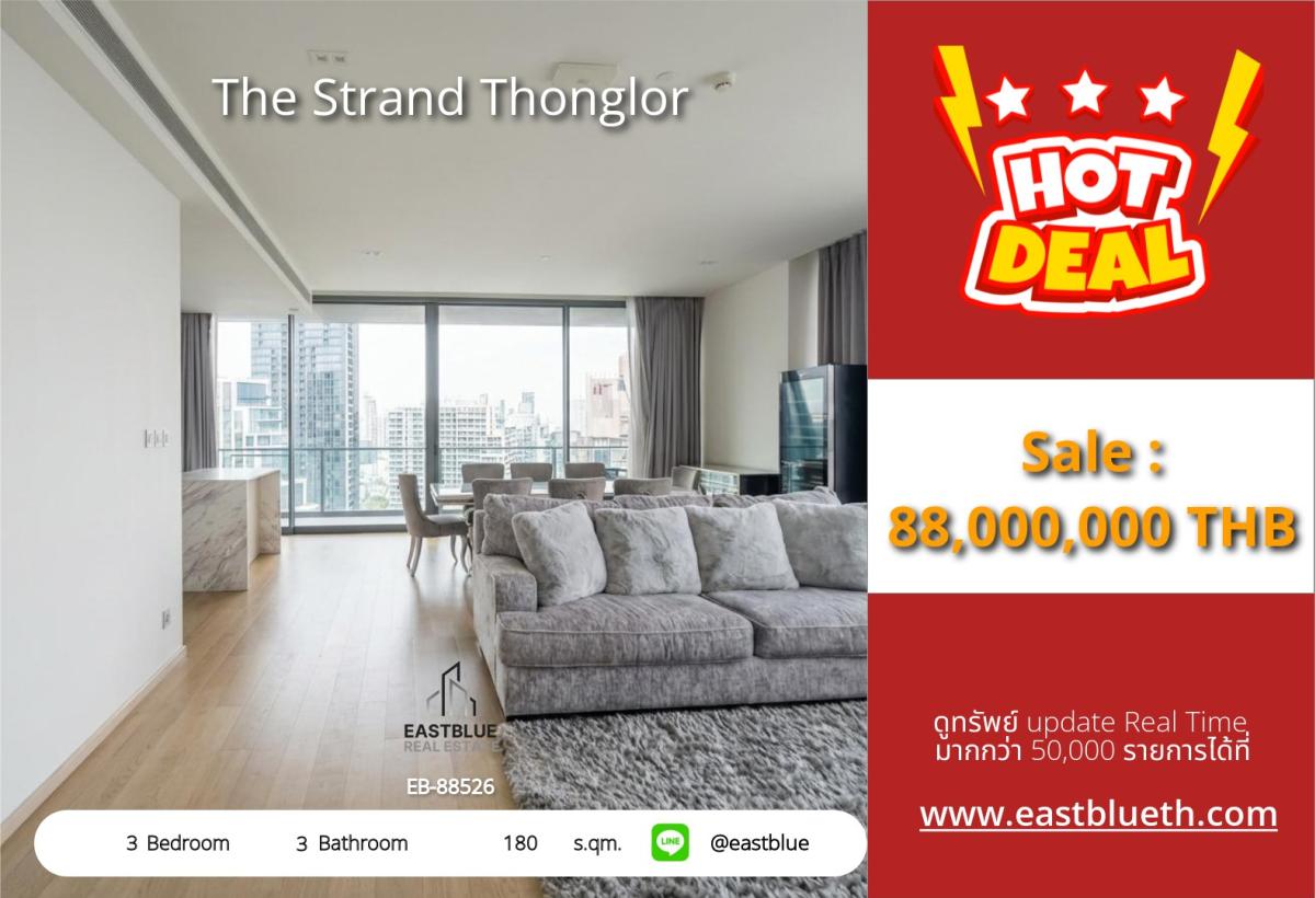 For SaleCondoSukhumvit, Asoke, Thonglor : 03/04/2026, The ultimate luxury 3-bedroom unit at The Strand Thonglor
near Thonglor BTS station with complete amenities! 0642748883