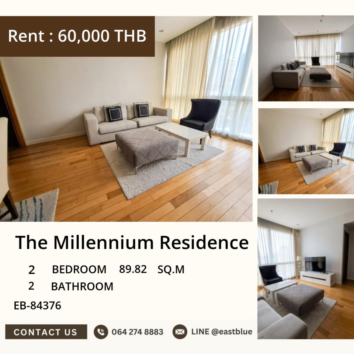 For RentCondoSukhumvit, Asoke, Thonglor : 03/04/2026, Luxury 2-Bed Condo at The Millennium Residence – Prime Asoke Location!
Spacious 89.82 sqm, Only 60,000 THB/Month – Ready to Move In! 0642748883