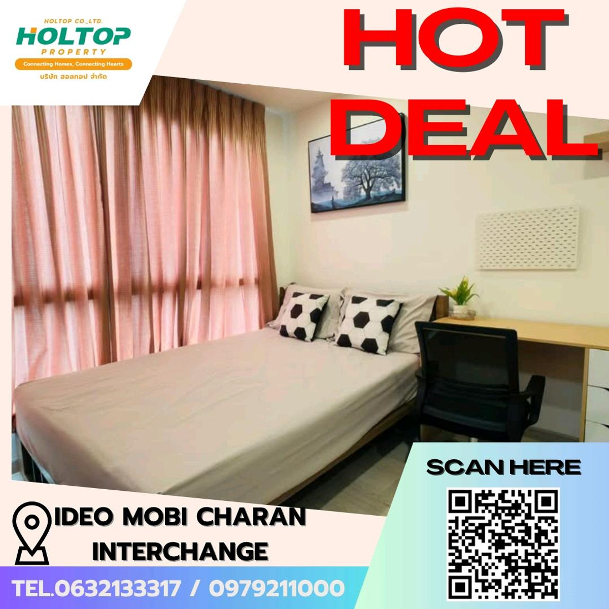 For RentCondoPinklao, Charansanitwong : #E156 (original code) S5804 🔥 240369 Condo for rent at Ideo Mobi Charan Interchange