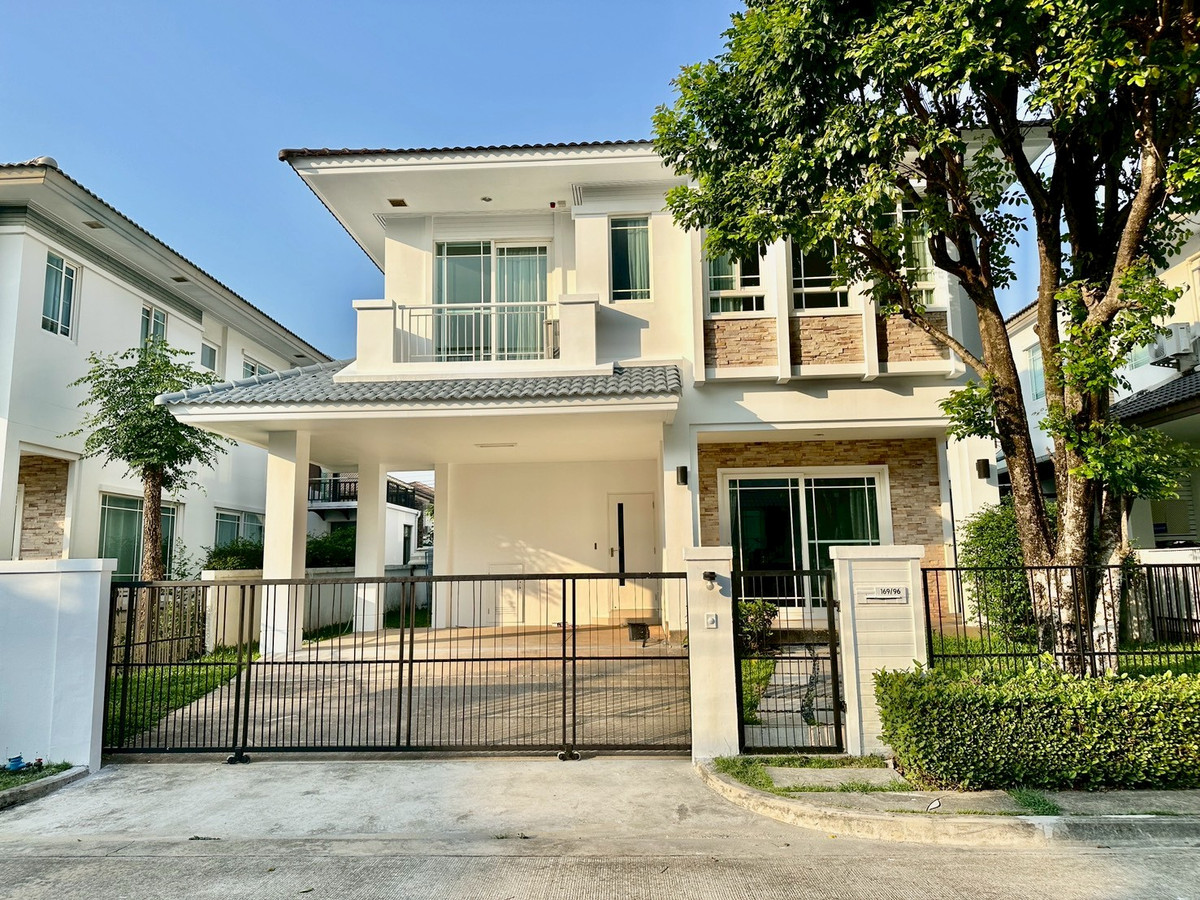 For RentHouseLadkrabang, Suwannaphum Airport : 2-story detached house for rent | Manthana On Nut – Wongwaen 3 Manthana Onnut – Wongwaen 3 3+1 bedrooms | 3 bathrooms | Price starts at 50,000 baht/month, ready to move in | Ready to move in