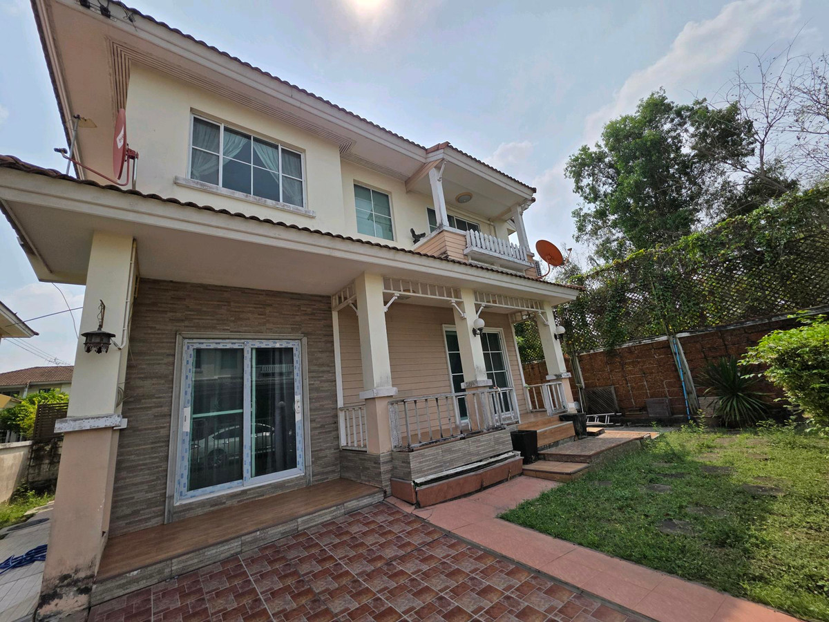 For SaleHousePathum Thani,Rangsit, Thammasat : 2-storey detached house for sale, 55 sq m, Chaiyaphruek Village 2, Tiwanon - Wongwaen, get a corner house, best price.