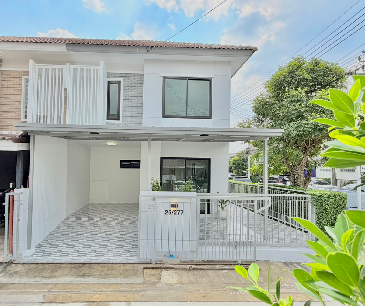 ขายทาวน์โฮมนนทบุรี บางใหญ่ บางบัวทอง : ขายทาวน์เฮาส์พฤกษาวิลล์ 63/1 พระราม 5 หลังมุม 25.1 ตร.ว. หน้ากว้าง 8 ม. ฟรีโอน