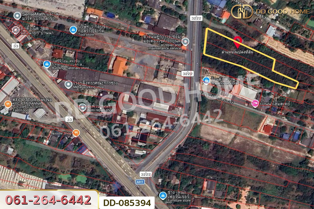 For SaleLandNakhon Nayok : Land for sale in Ban Na, Nakhon Nayok, 4 rai 257 sq.w., near Ban Na Subdistrict Administrative Organization. DD-085394