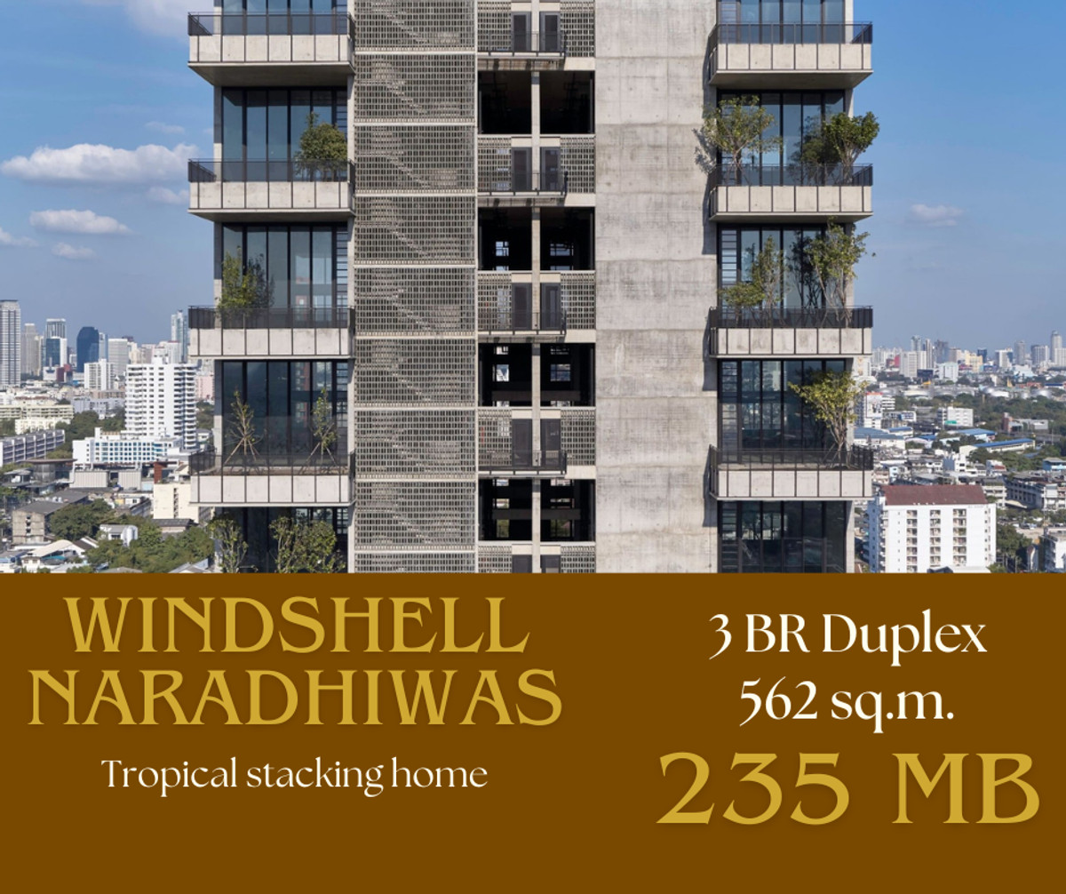 ขายคอนโดสาทร นราธิวาส : *FOR SALE* 3 Bedrooms Duplex at Windshell Naradhiwas | 235 MB | 096-296-3551
