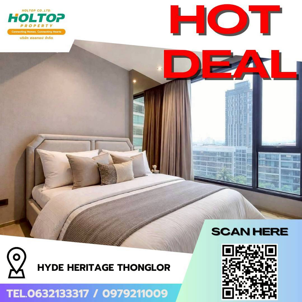 ให้เช่าคอนโดสุขุมวิท อโศก ทองหล่อ : #L264 🎉 50469 ให้เช่าคอนโด  ไฮด์ เฮอริเทจ ทองหล่อ