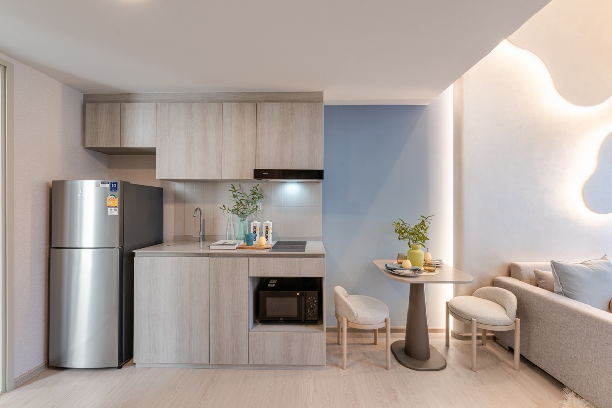 For SaleCondoKasetsart, Ratchayothin : [RARE ITEM 21st floor] Loft, ceiling height 4.7 meters, next to BTS Bang Bua 0 meters! COBE Kaset-Sripatum, new room, beautiful view, central area, 24 hrs.