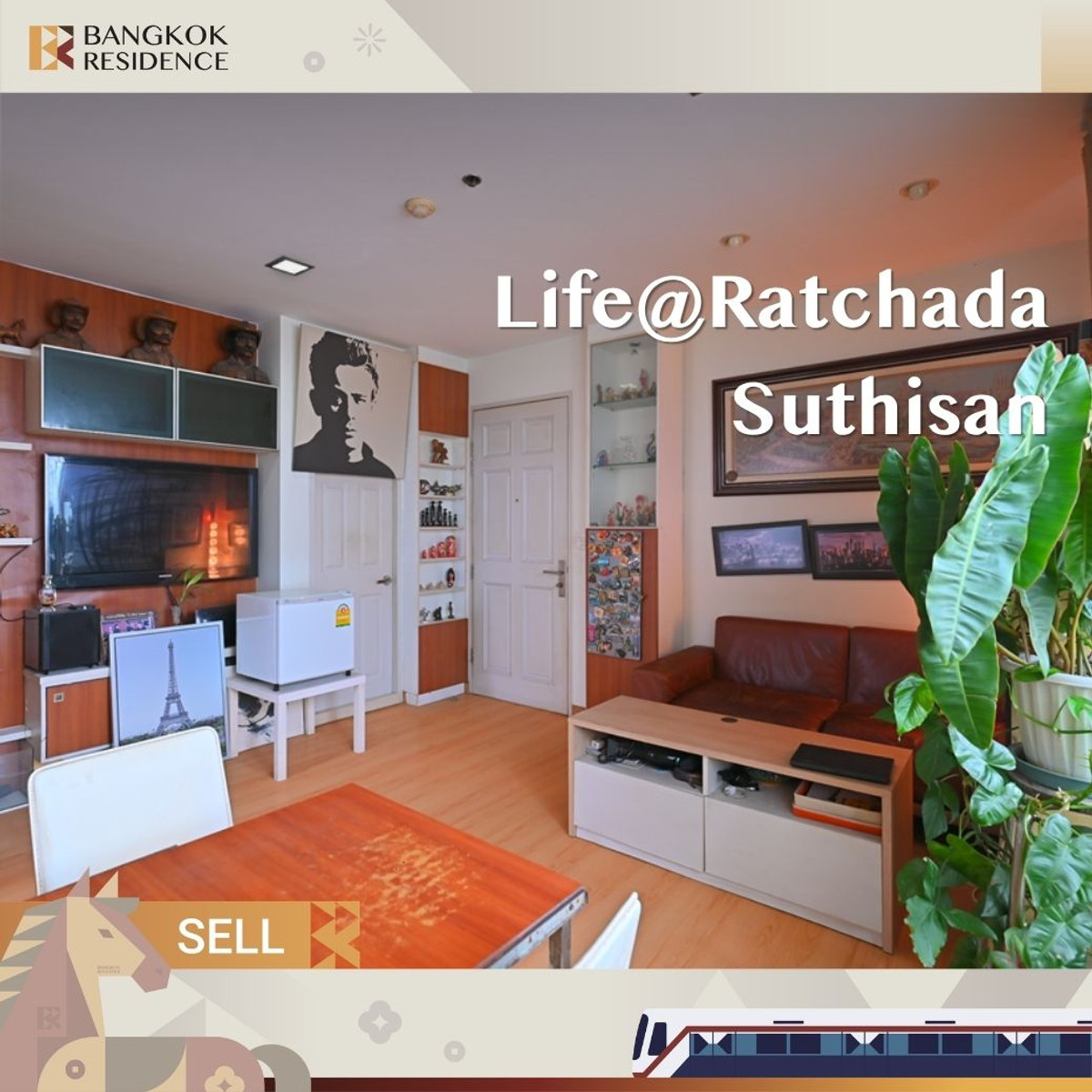 For SaleCondoRatchadapisek, Huaikwang, Suttisan : 🌇 Beautiful Condo for Sale at Life@Ratchada - Suthisan near MRT Suthisan - 2 Bedrooms, Great Value! ✨