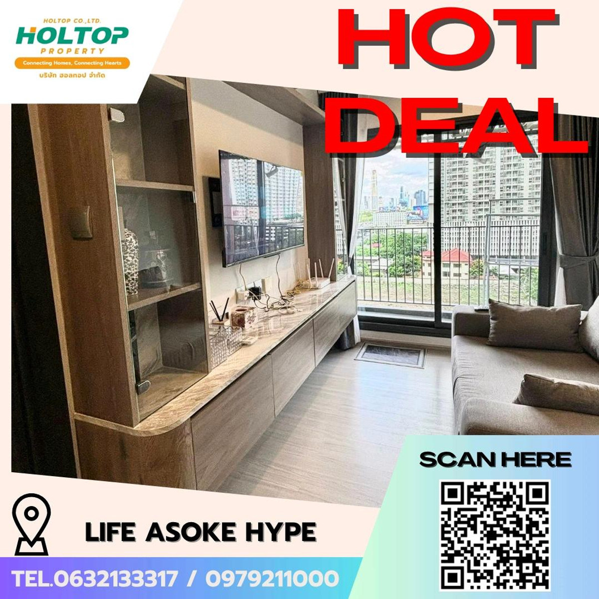 For RentCondoRama9, Petchburi, RCA : #E166 (original code S129) 🎉 240369 Condo for rent Life Asoke Hype