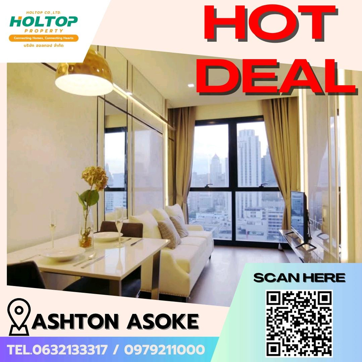 For RentCondoSukhumvit, Asoke, Thonglor : #E159 (Previous code S2706) 🎉 240369 Condo for rent at Ashton Asoke  