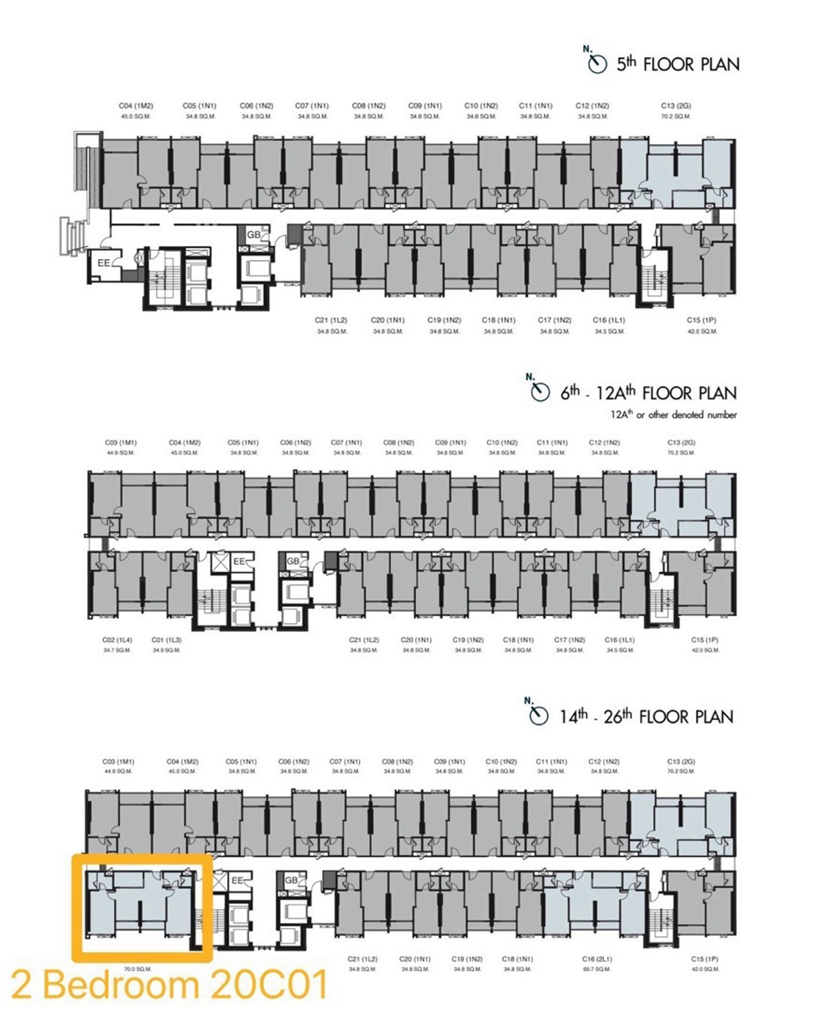 ขายดาวน์คอนโดพระราม 8 สามเสน ราชวัตร : ขายดาวน์ วันเวลาอาคาร C  2 ห้องนอน