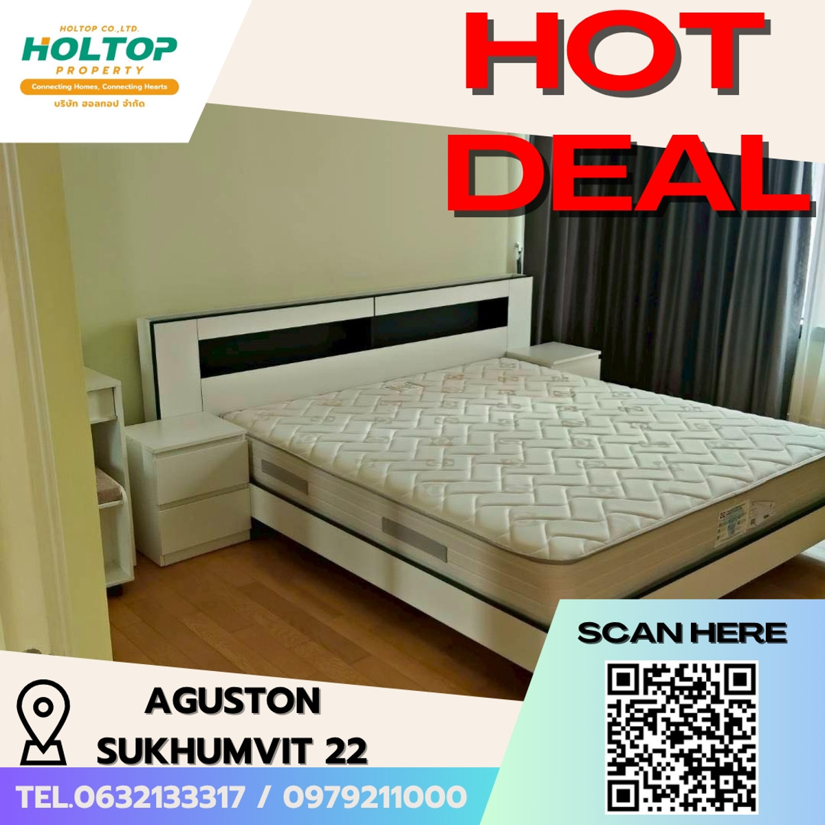 ให้เช่าคอนโดสุขุมวิท อโศก ทองหล่อ : #E321🎉010469 ให้เช่าคอนโด Aguston Sukhumvit 22