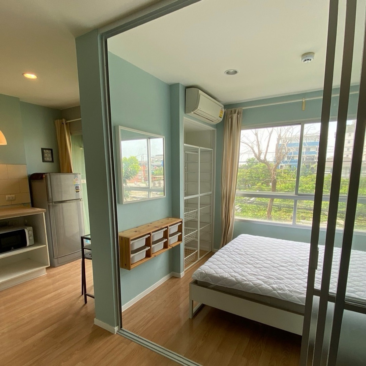 For RentCondoOnnut, Udomsuk : Condo for rent Lumpini Ville On Nut 46, fully decorated with furniture and electrical appliances.