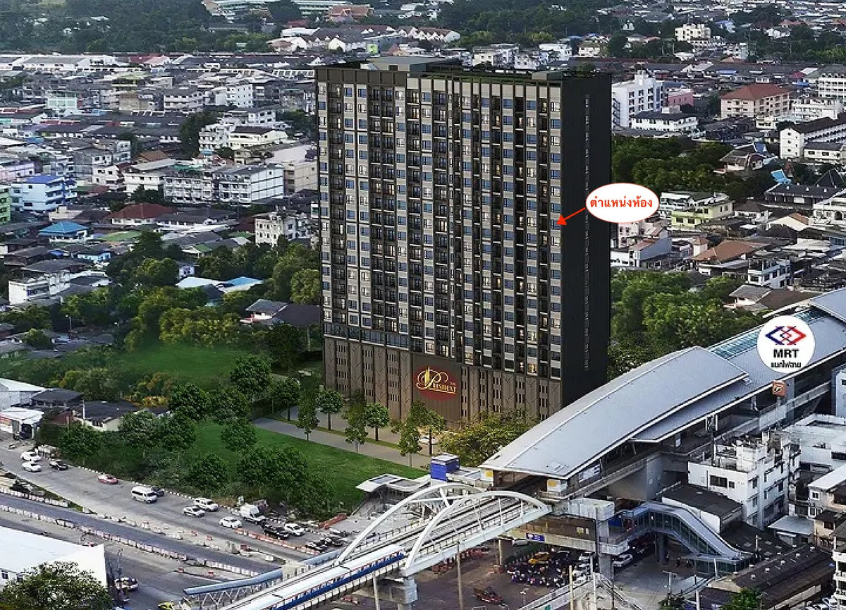 For SaleCondoPinklao, Charansanitwong : 🔥 Hot!! New room, never lived in, corner room, The President Charan - Yaek Fai Chai, size 35 sq m., next to MRT 0 meters.