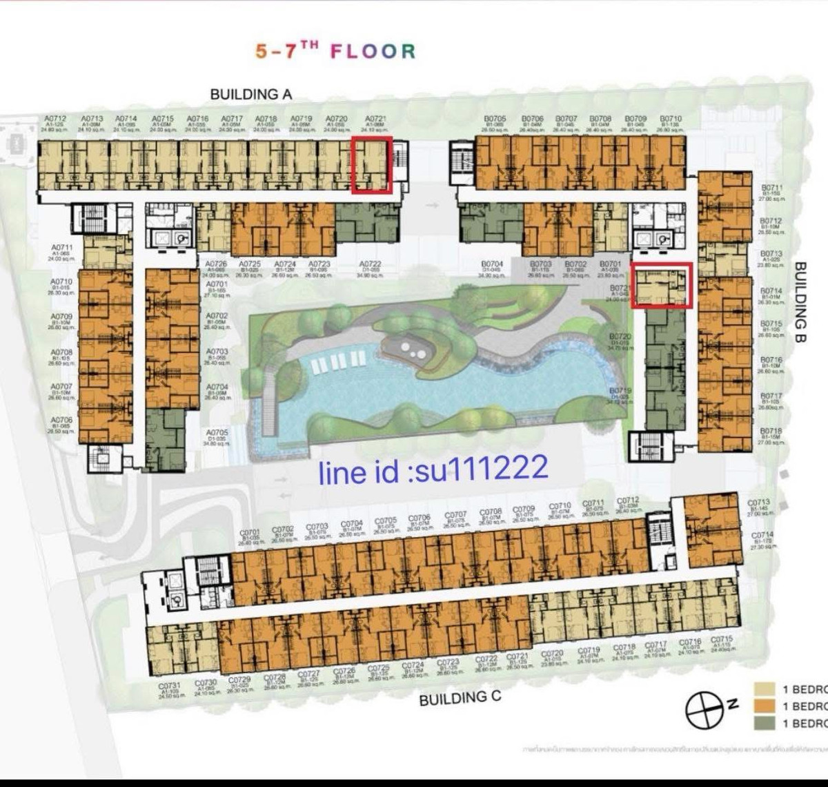 ขายดาวน์คอนโดราษฎร์บูรณะ สุขสวัสดิ์ : ขายใบจอง Kave Luminous Bangmod – วิวสระ ตึก B ชั้น 6