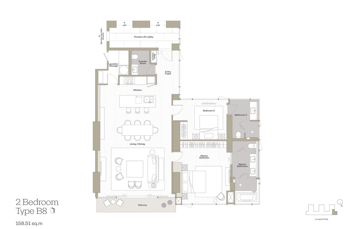 For SaleCondoSilom, Saladaeng, Bangrak : 2-Bedroom Condo for Sale at Dusit Residences with Lumpini View