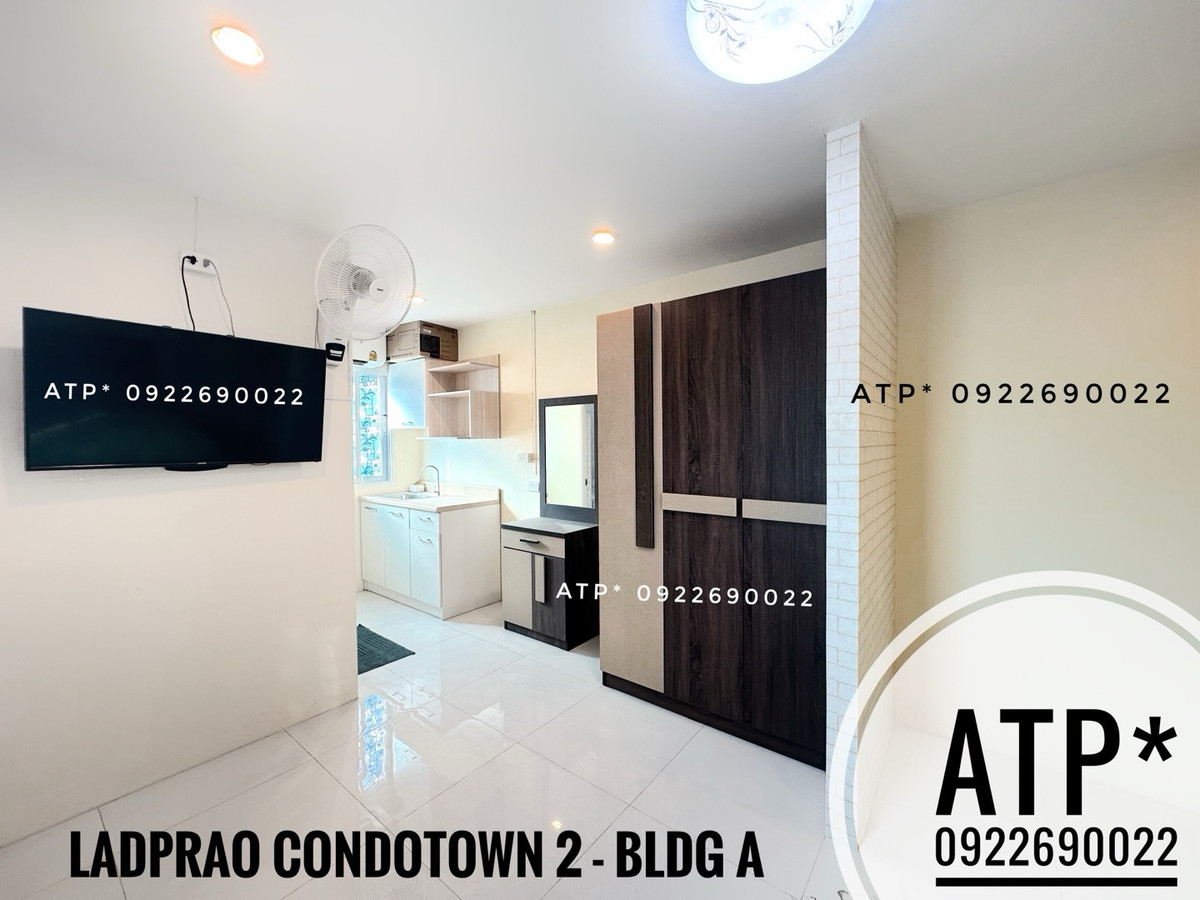 For SaleCondoLadprao101, Happy Land, The Mall Bang Kapi : **SELL 450K** Ladprao CondoTown 2 Ladprao 87 - New Renovate/Unused Studio 21.5 Sqm Bldg A - 1Bed/1Bath/Furnished as photos
