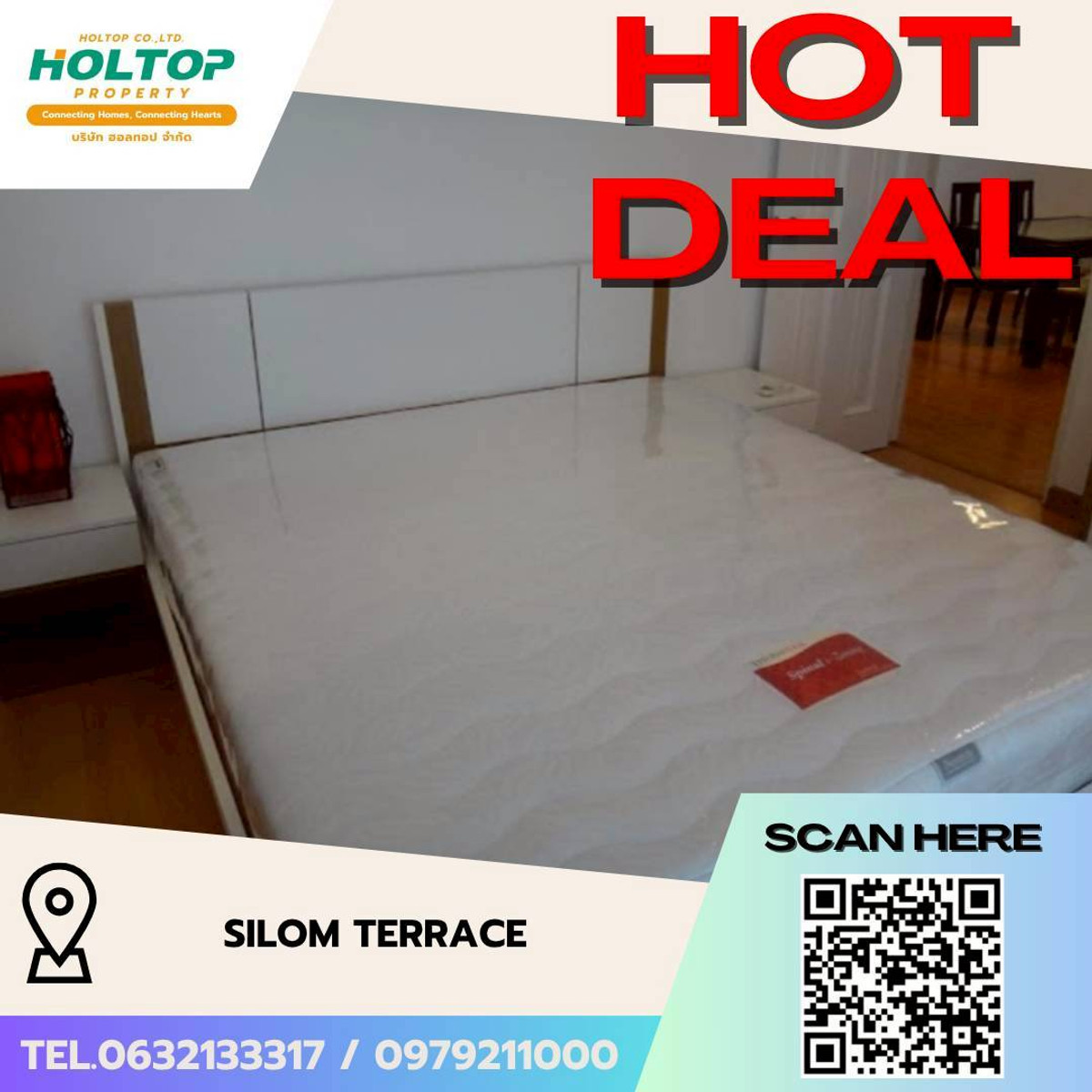 ให้เช่าคอนโดสีลม ศาลาแดง บางรัก : #L149🎉240369 ให้เช่าคอนโด   สีลม เทอเรส