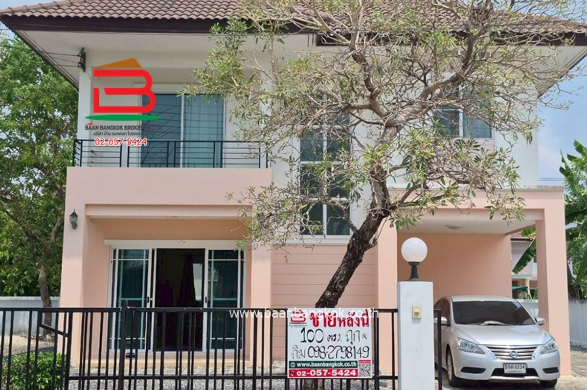 For SaleHouseMin Buri, Romklao : 2-story detached house, The Extenso Prachasamran 2 (near Prachasamran Police Station), area 101 sq m., Prachasamran Road. Khlong Song Song Subdistrict, Nok Chok District
