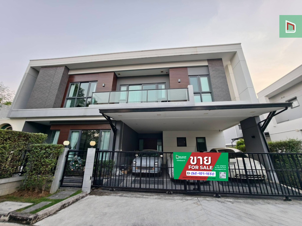 HouseLadkrabang, Suwannaphum Airport : Sell/rent luxury house THE CITY Sukhumvit-On Nut Private corner house, 4 bedrooms, 5 bathrooms, 18.5 million (rent 1 hundred thousand), has a separate pet room, fully furnished, ready to move in, AP quality society.