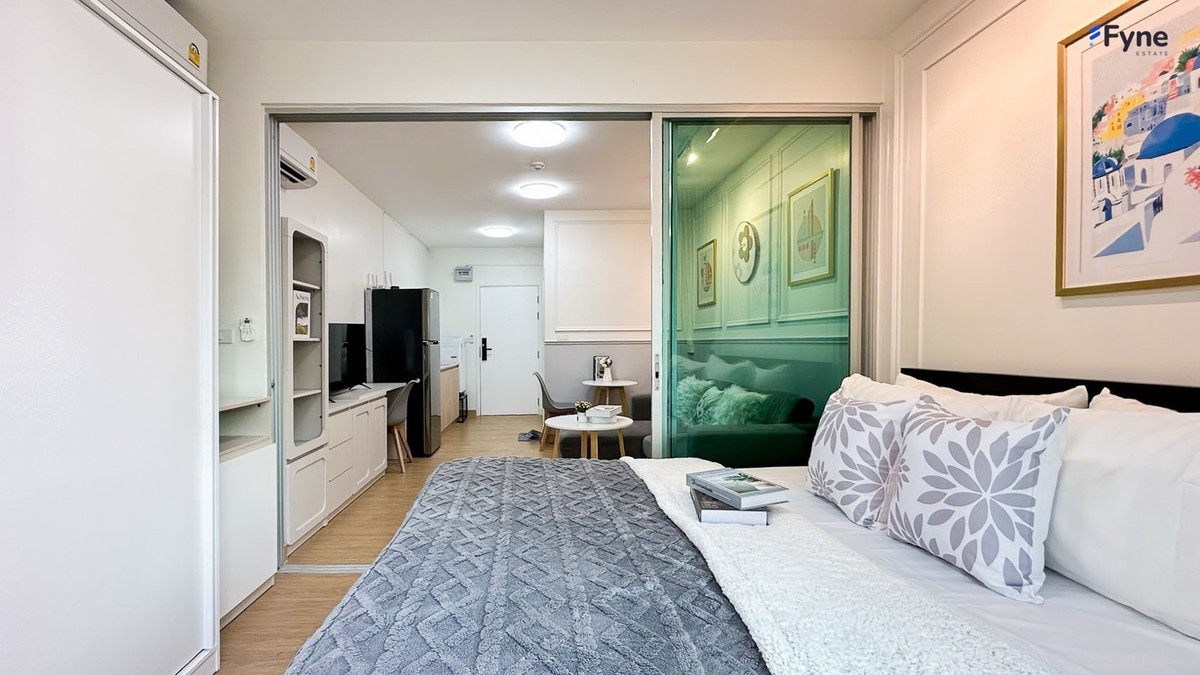 For SaleCondoOnnut, Udomsuk : ✨💦 Beautiful room, fully furnished, swimming pool view. In the Sukhumvit area, near 2 BTS lines, near the expressway, there is a shuttle service | Aspace ME Sukhumvit 77