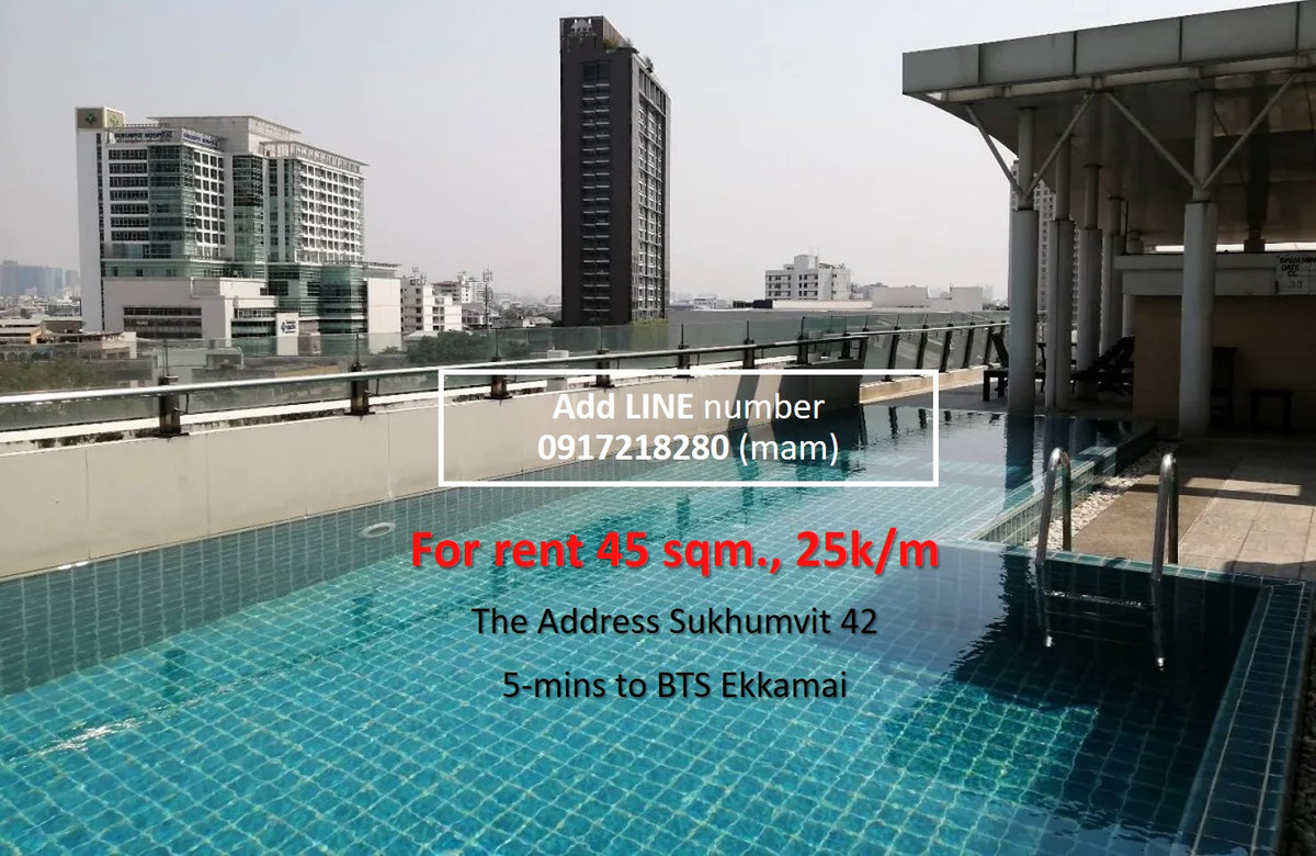 ให้เช่าคอนโดสุขุมวิท อโศก ทองหล่อ : ให้เช่าคอนโดรีโนเวทใหม่เอี่ยม 45 ตรม. ดิแอดเดรส สุขุมวิท 42 เดิน 4 นาที ถึงเกตุเวย์ เอกมัย (BTS Ekamai) ทัก LINE :0917218280
