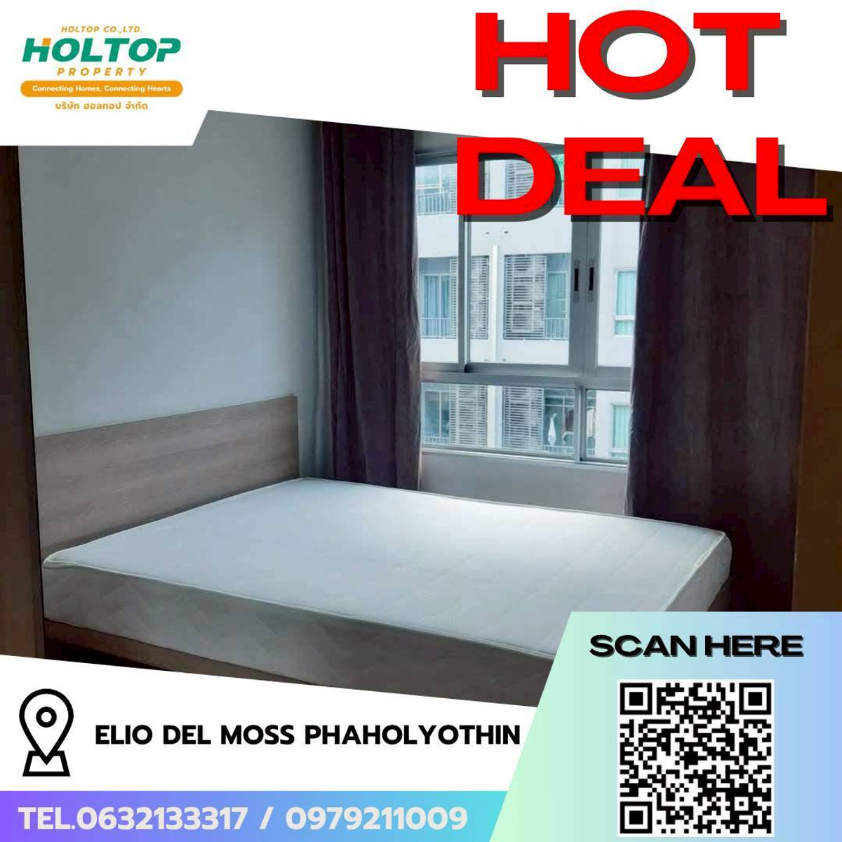For RentCondoKasetsart, Ratchayothin : #L260🎉50469 Condo for rent Elio Del Moss Phaholyothin (รหัสเดิมS3724)  