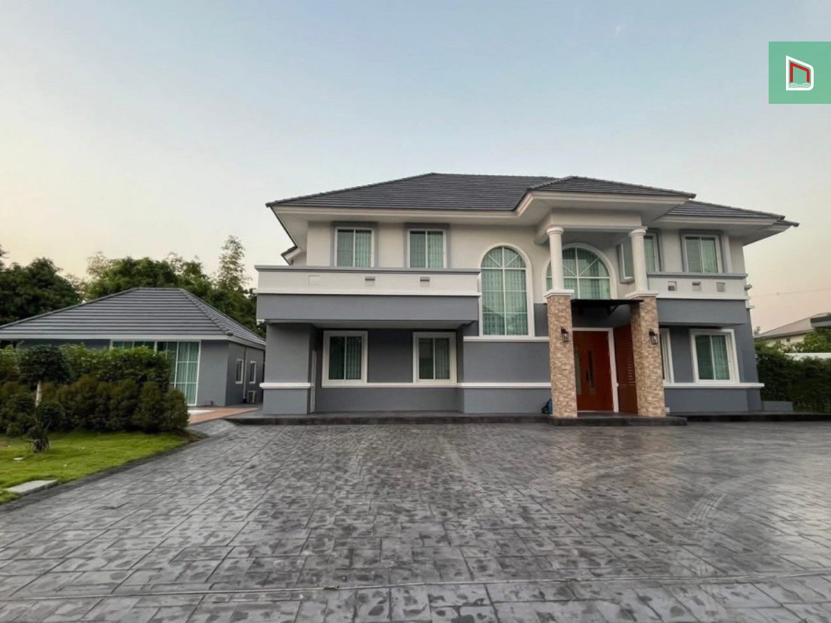 HouseNawamin, Ramindra : Sell/rent luxury mansion Baan Suan Neramit Or Ngoen-Ramintra, full area of ​​1 rai! 5 bedrooms, 5 bathrooms, has a private swimming pool + guest house, 45 million (rent 2 hundred thousand), fully furnished, ready to move in.