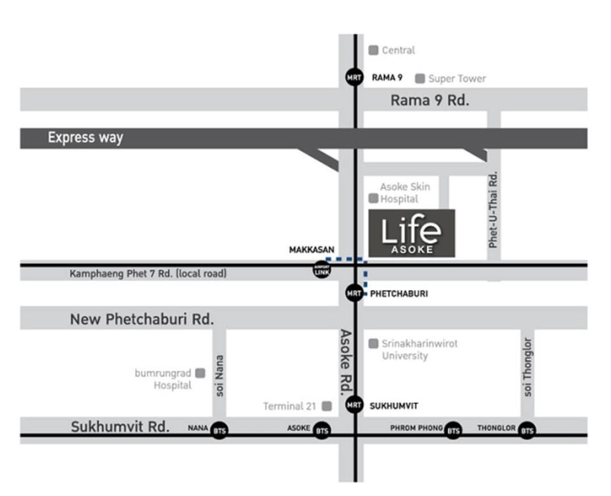For RentCondoRama9, Petchburi, RCA : Room available, ready to move in, 2 bedroom condo for rent, near MRT Phetchaburi, Life Asoke, convenient location, walkable, near MRT Phetchaburi, Airport Link Makkasan.
