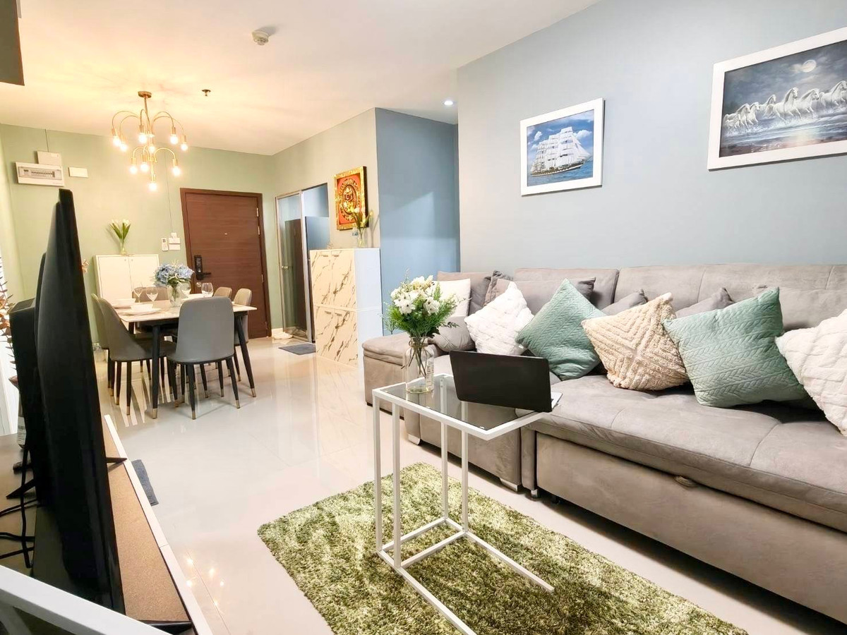 For RentCondoRama9, Petchburi, RCA : For rent/sale | Supalai Veranda Rama 9 | 2 bedrooms, 2 bathrooms, 72 sq m., pool view, fully furnished | 32,000 baht/month