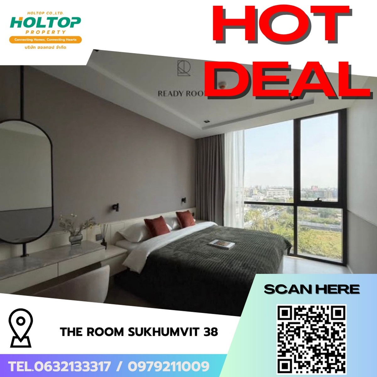 ให้เช่าคอนโดสุขุมวิท อโศก ทองหล่อ : #R9750 🎉 250369 ให้เช่าคอนโด The Room Sukhumvit 38