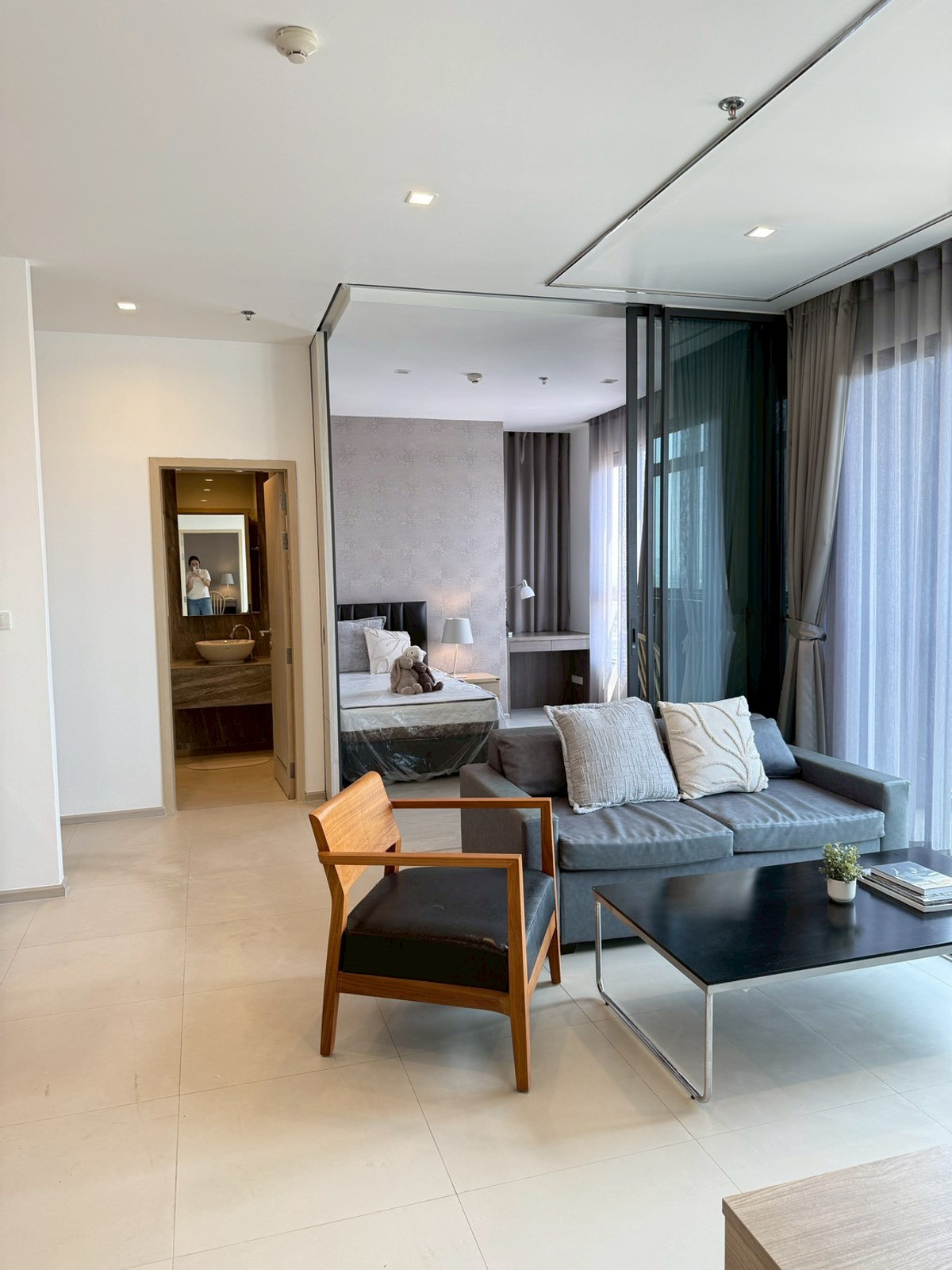 For RentCondoNonthaburi, Bang Yai, Bangbuathong : Condo GROW Rattanathibet, new, beautiful room, available and ready for rent, 2 bedrooms, 2 bathrooms, please inquire.