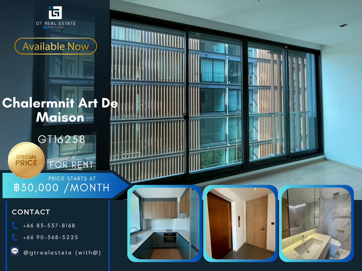 ให้เช่าคอนโดสุขุมวิท อโศก ทองหล่อ : ✨ GT16258  |  ให้เช่าห้องเปล่าที่คอนโด Chalermnit Art De Maison เดินทางสะดวก มีรถรับส่ง 