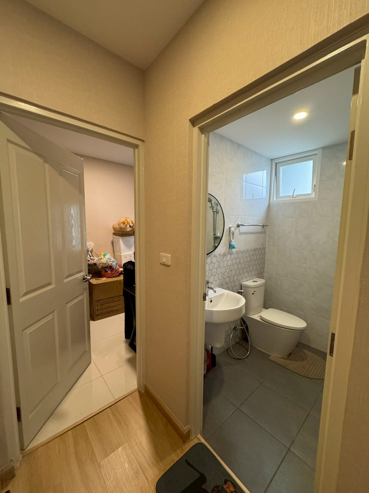 For RentNonthaburi, Bang Yai, Bangbuathong : 💕 Semi-detached house for rent, Q District Westgate project 💕 Beautiful house, ready to move in, complete with functions, suitable for both living and making a home office.