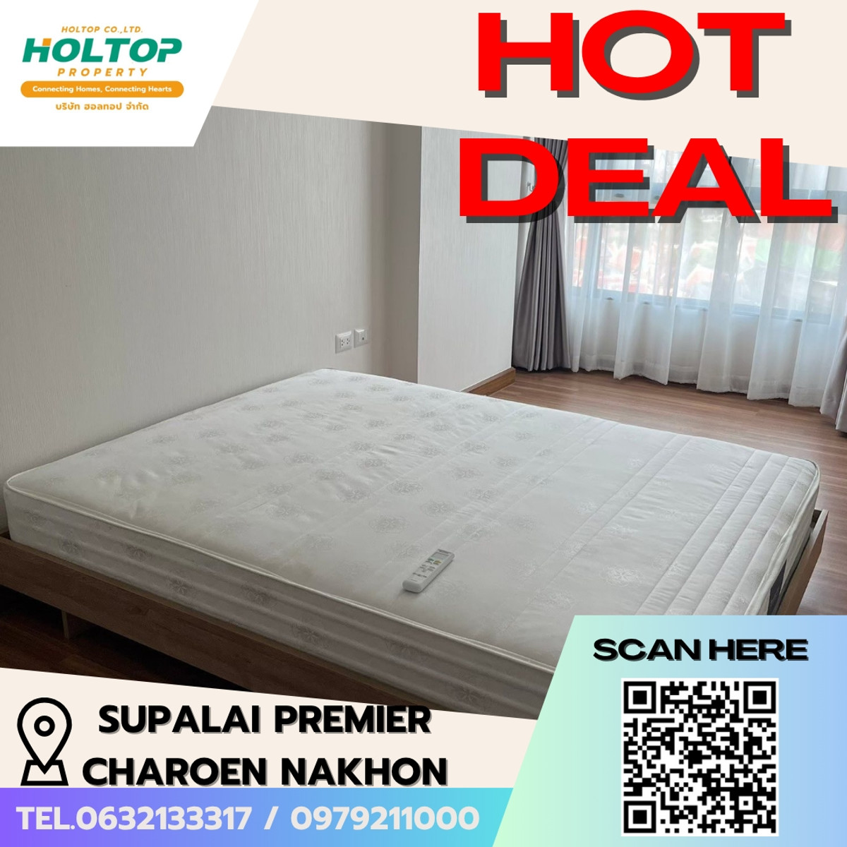 For RentCondoWongwianyai, Charoennakor : E278 🎉310369 Condo for Rent at Supalai Premier Charoen Nakhon