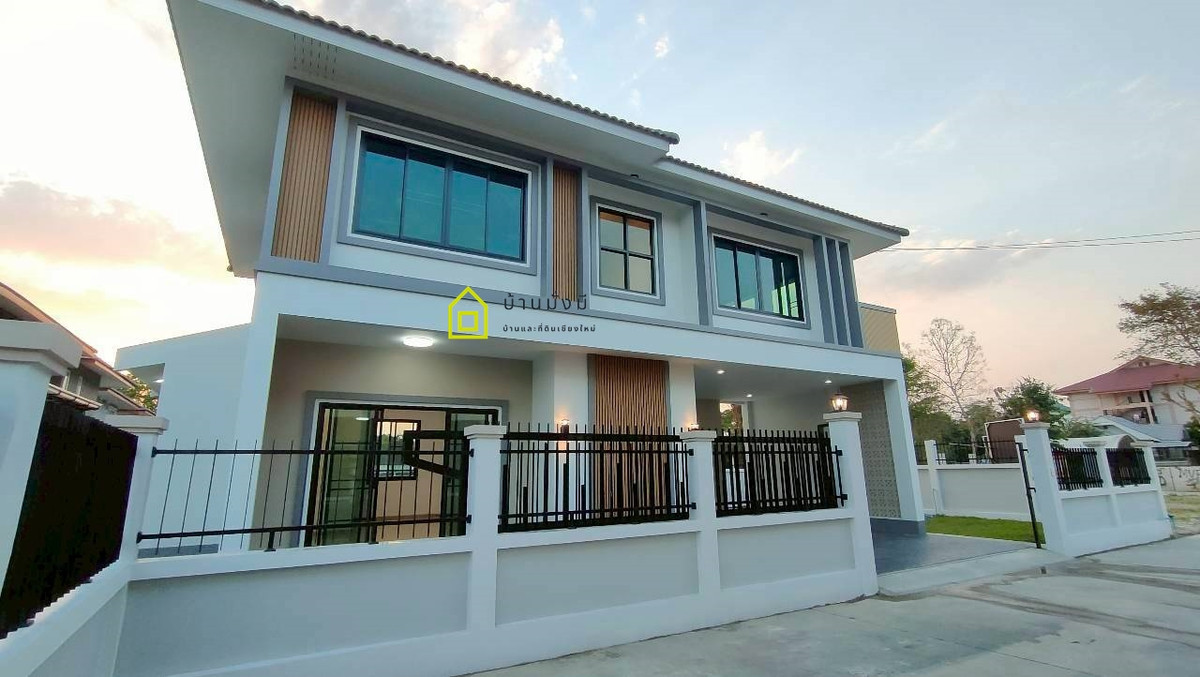 For SaleHouseChiang Mai : 2-story detached house near Maejo University (2 kilometers from Maejo University), Wat Mongkol Setthi intersection zone.