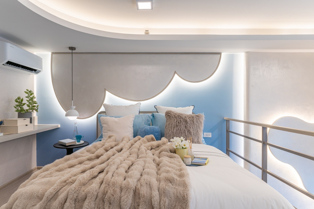 For SaleCondoKasetsart, Ratchayothin : [RARE ITEM 21st floor] Loft, ceiling height 4.7 meters, next to BTS Bang Bua 0 meters! COBE Kaset-Sripatum, new room, beautiful view, central area, 24 hrs.