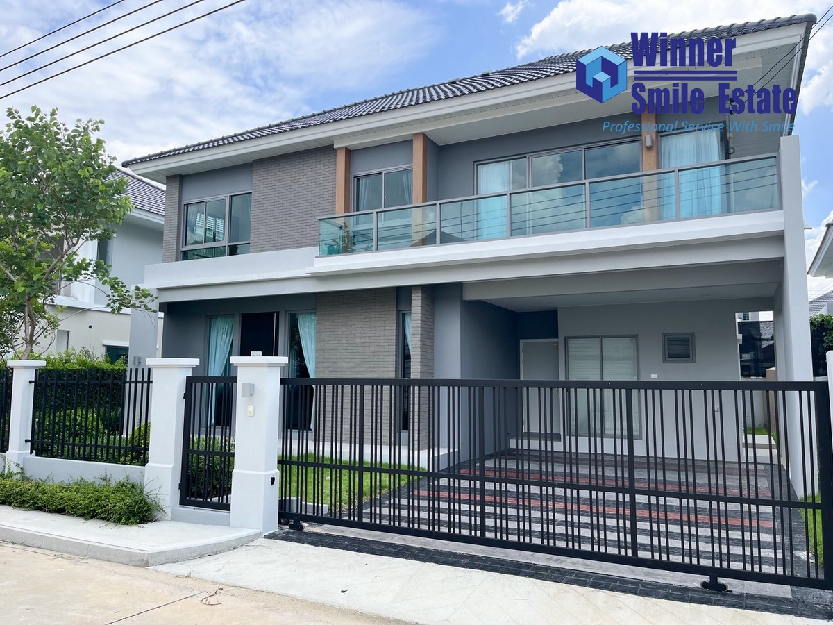 ให้เช่าบ้านลาดกระบัง สุวรรณภูมิ : Single house for rent, Perfect Place Sukhumvit 77-Suvarnabhumi Phase 7, location next to Robinson, beautiful house, fully furnished.