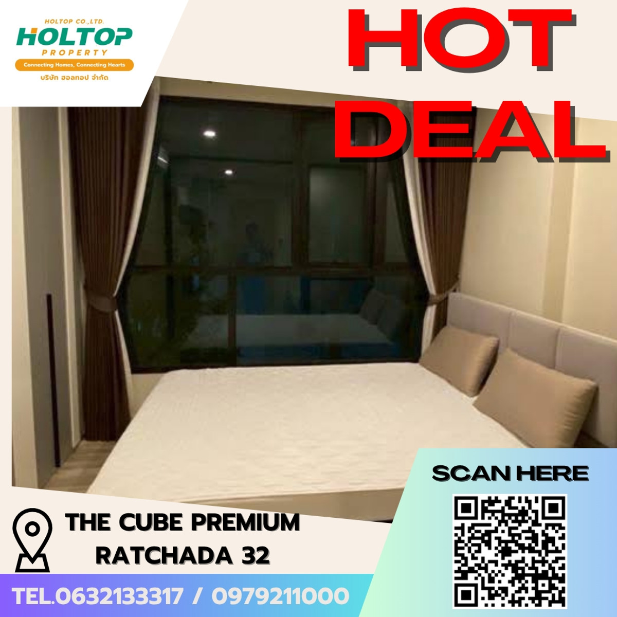 For RentCondoRatchadapisek, Huaikwang, Suttisan : E257 🎉300369 Condo for Rent The Cube Premium Ratchada 32