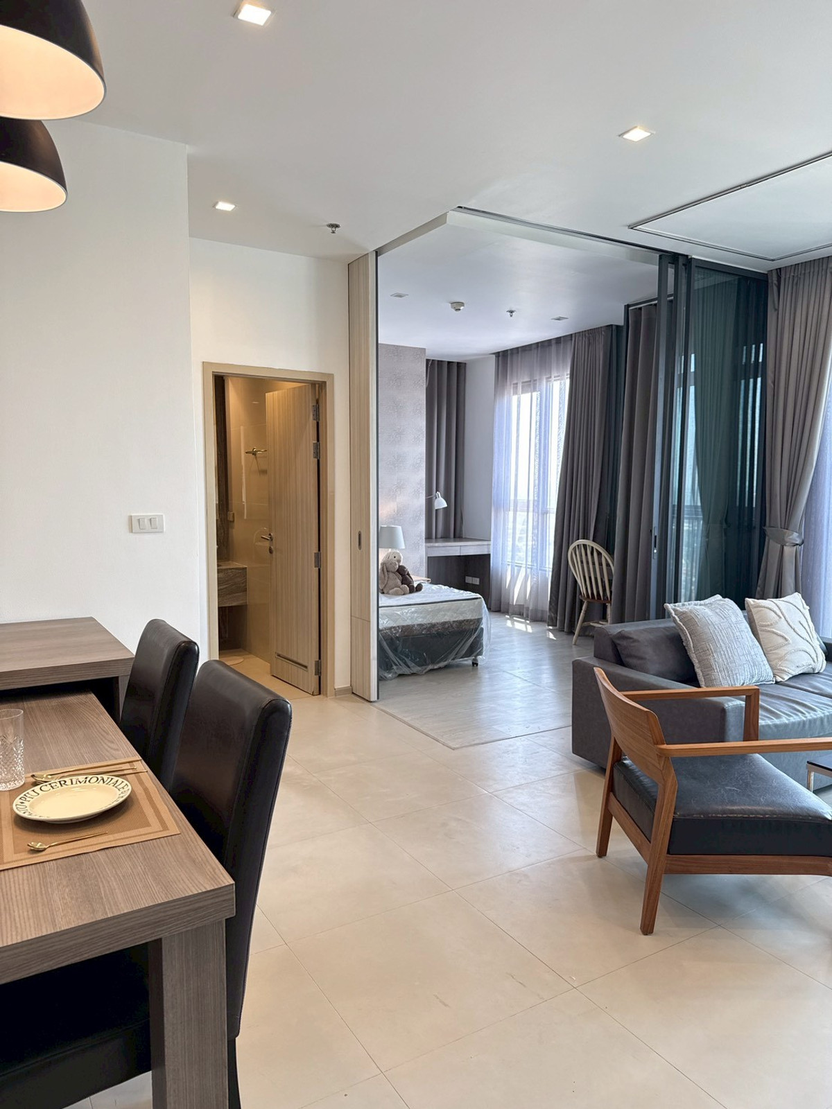 For RentCondoNonthaburi, Bang Yai, Bangbuathong : Condo GROW Rattanathibet, new, beautiful room, available and ready for rent, 2 bedrooms, 2 bathrooms, please inquire.