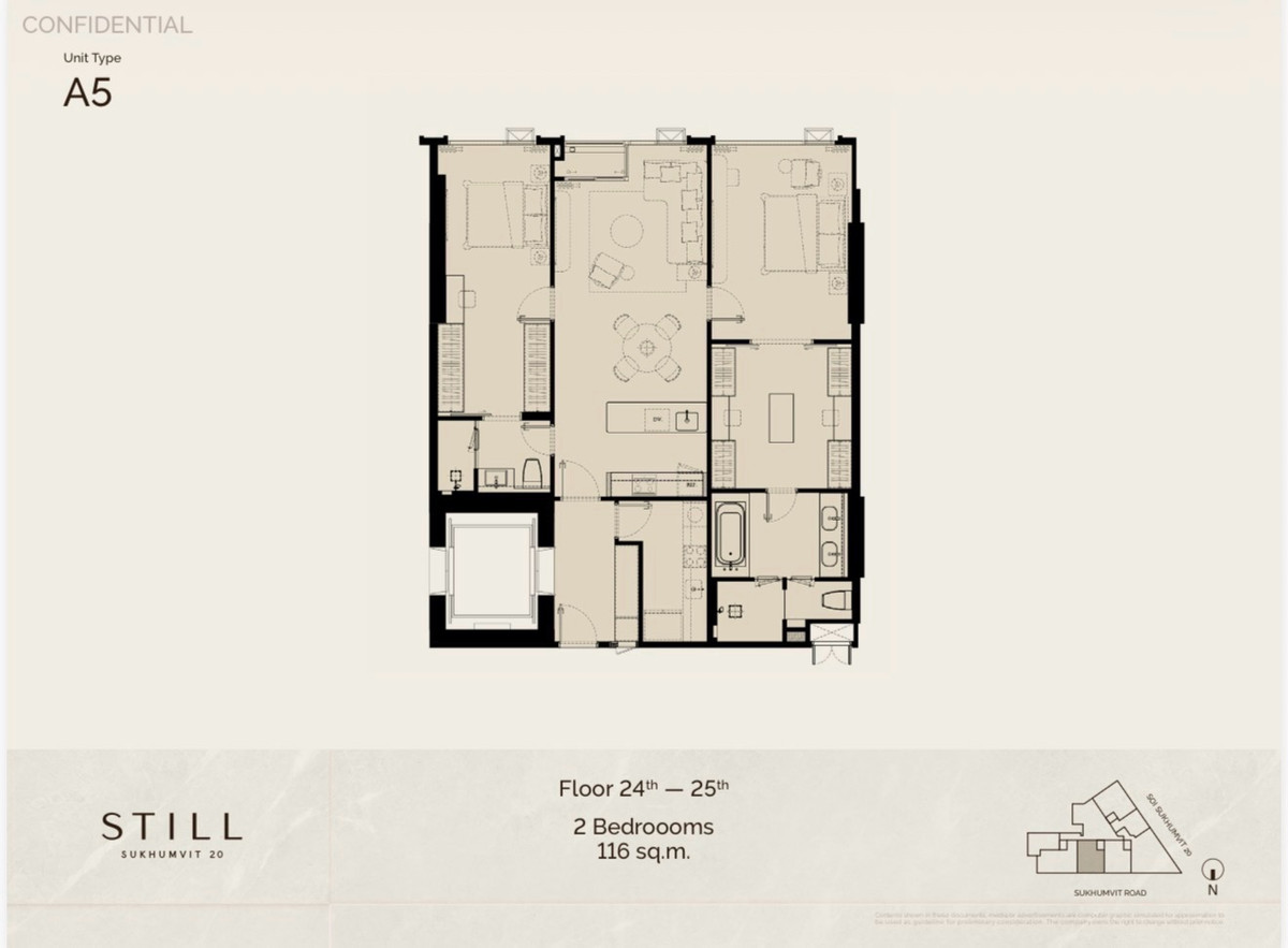 ขายคอนโดสุขุมวิท อโศก ทองหล่อ : Secret Deal‼️ 2 Beds 116 Sqm. พิเศษ 38 ล้าน.‼️ ซื้อตรงโครงการ