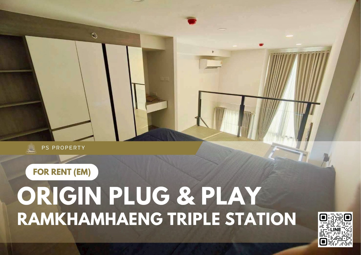 For RentCondoSeri Thai, Ramkhamhaeng Nida : For Rent ✨ Origin Plug & Play Ramkhamhaeng Triple Station ✨ Fully furnished with appliances.